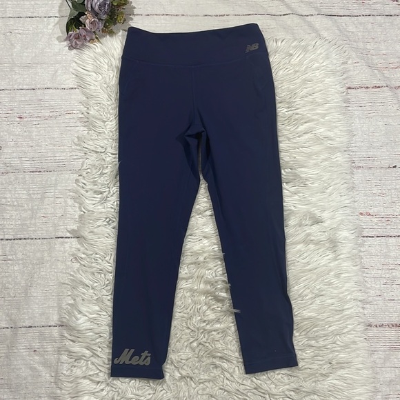 New Balance x MLB Navy New York Mets Performance Capri Leggings - Picture 1 of 9